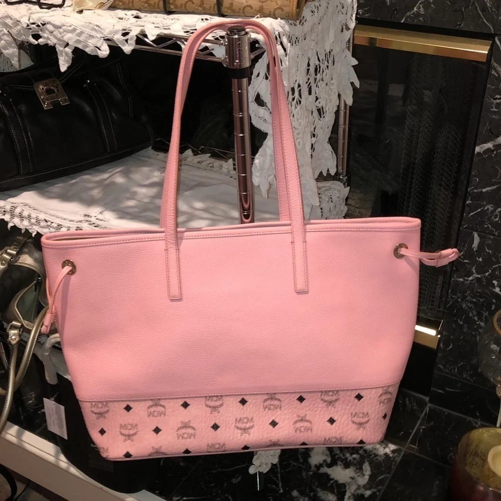 MCM Aren Leather Mix Shopper Tote - Picture 2 of 5